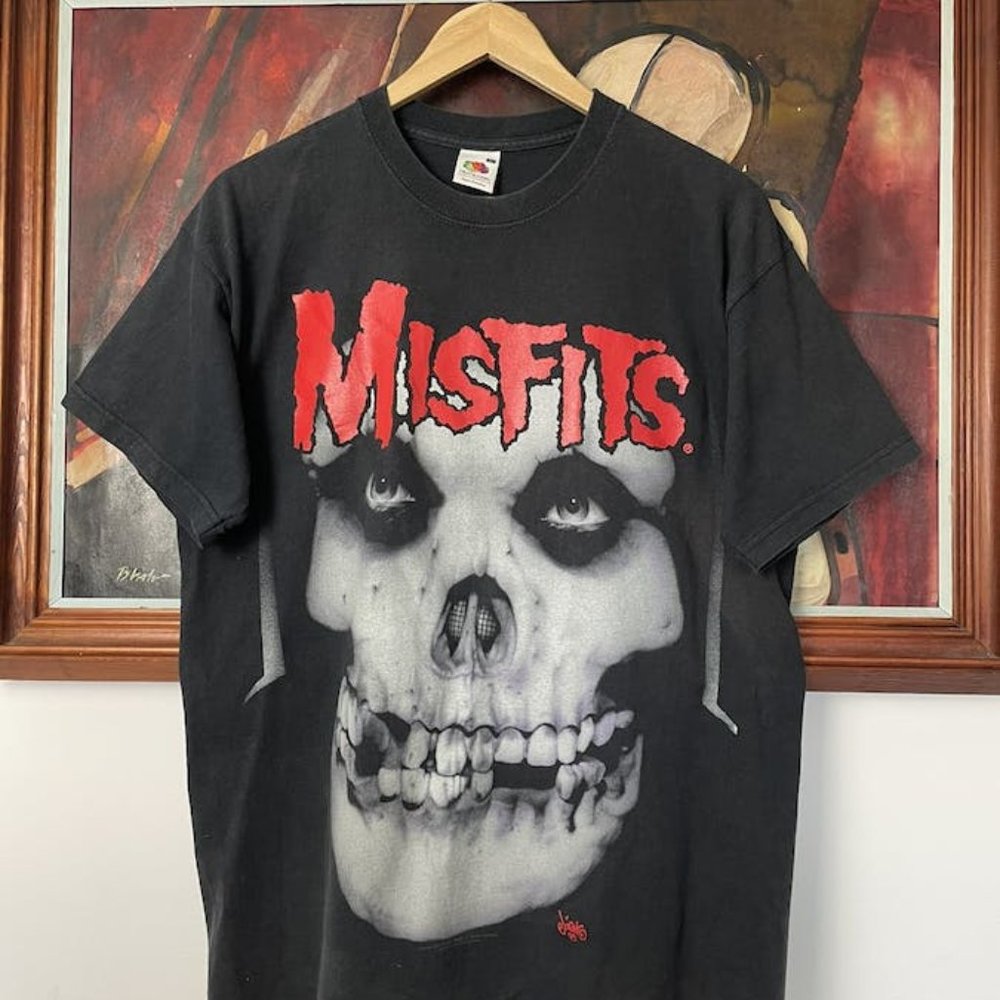 Vintage Og 2001 Misfits Crimson Ghost Horror Punk Band Tee_1